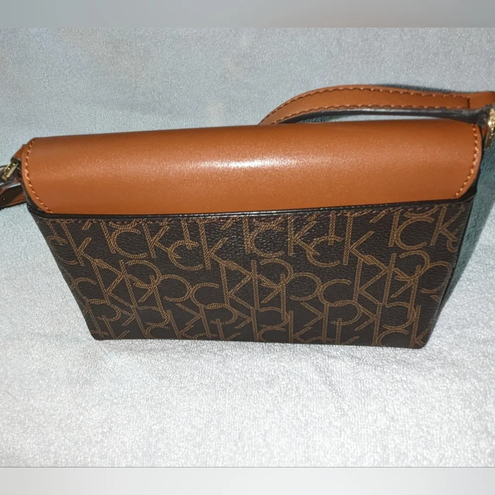 Calvin Klein brown signature Roxy crossbody bag.